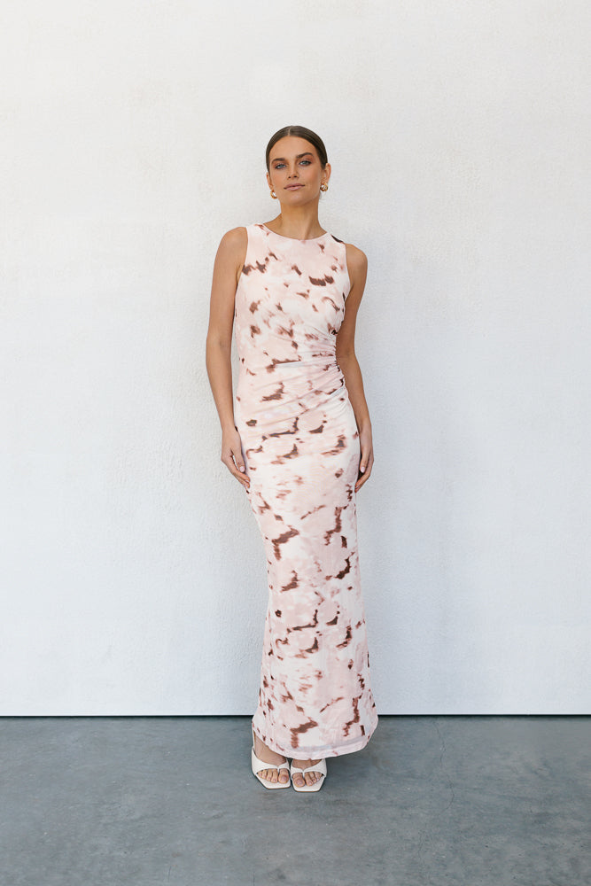 Kayla Maxi Dress Pink Marble