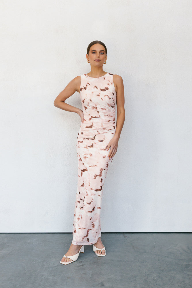 Kayla Maxi Dress Pink Marble
