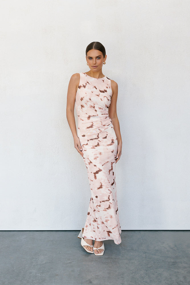 Kayla Maxi Dress Pink Marble