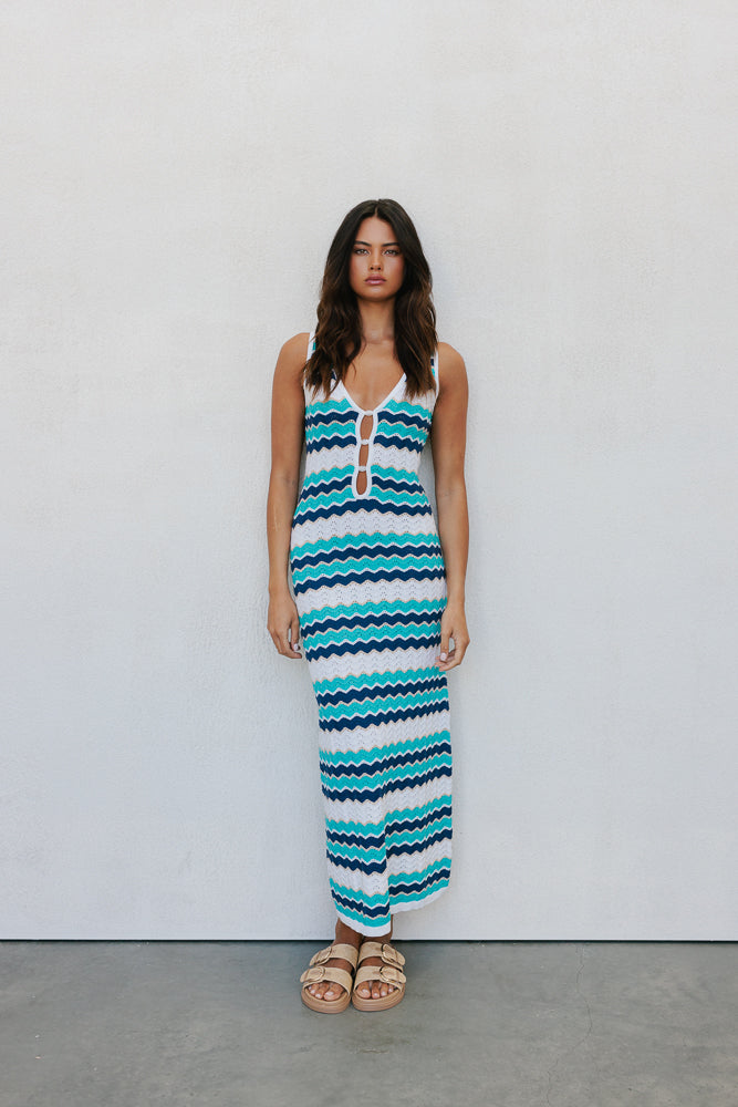 Portside Dress - Ocean Stripe