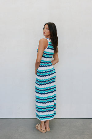 Portside Dress - Ocean Stripe