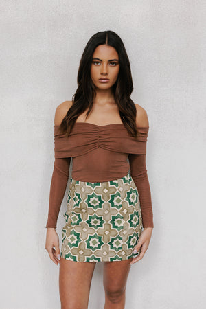 Preslee Skirt - Khaki Tile