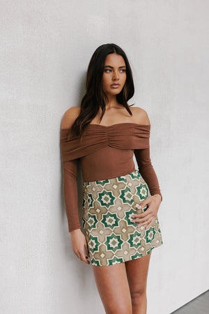 Preslee Skirt - Khaki Tile