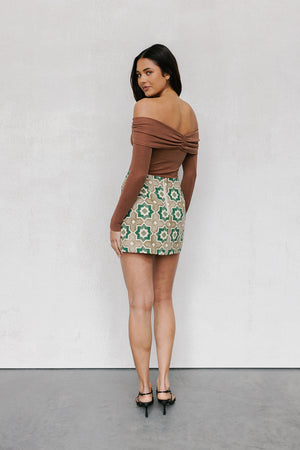 Preslee Skirt - Khaki Tile