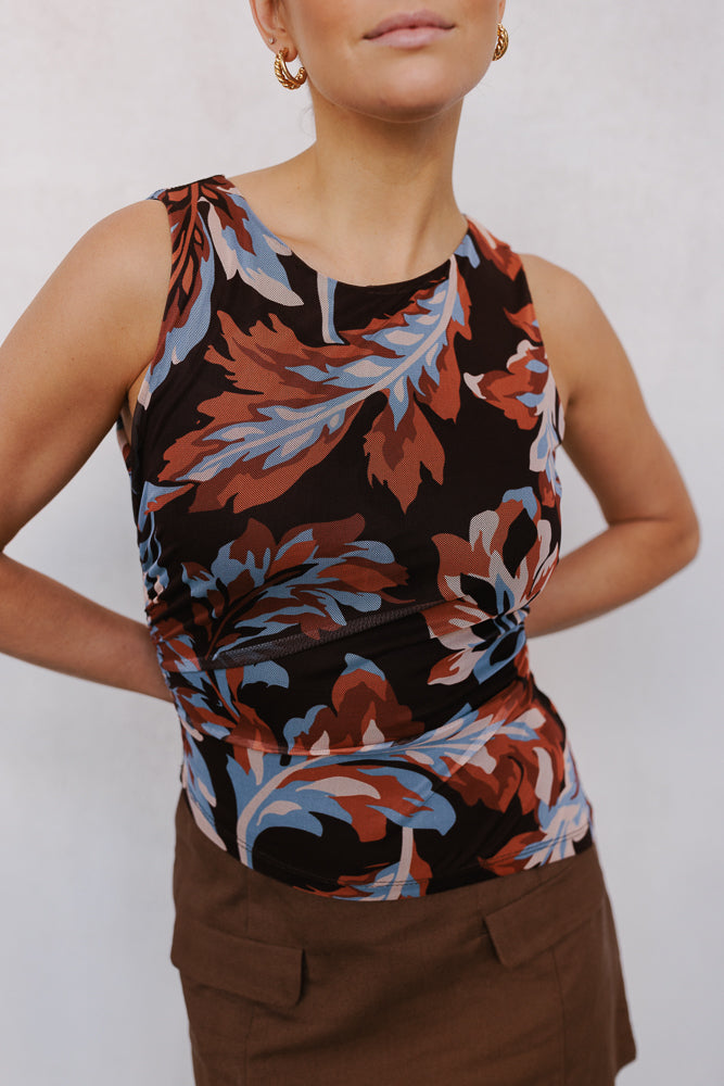 Daycie Top Brown Floral