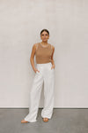 Ullie Top - Taupe/White