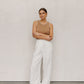 Ullie Top - Taupe/White