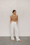 Ullie Top - Taupe/White