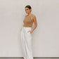 Ullie Top - Taupe/White