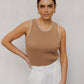 Ullie Top - Taupe/White