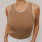 Ullie Top - Taupe/White