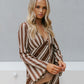 Queenie Dress - Beige/Brown Stripe