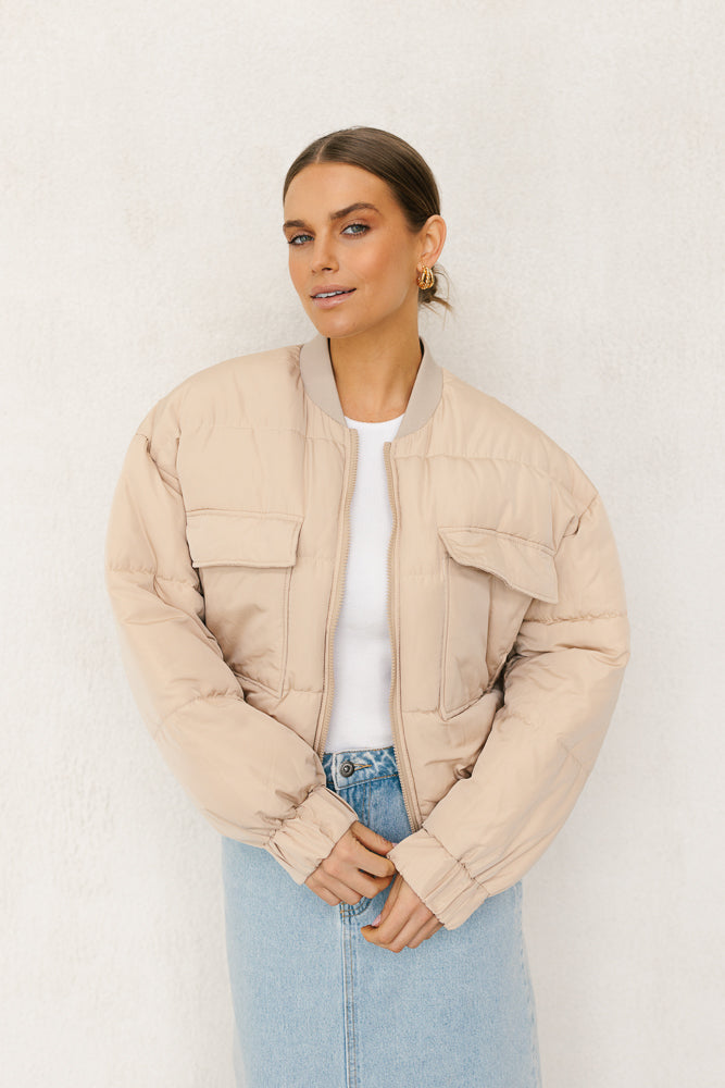 Quetta Bomber Jacket - Beige