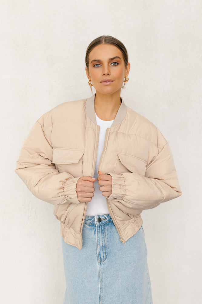 Quetta Bomber Jacket - Beige