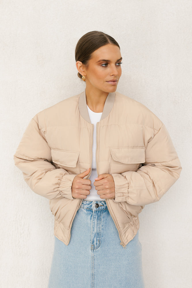 Quetta Bomber Jacket - Beige