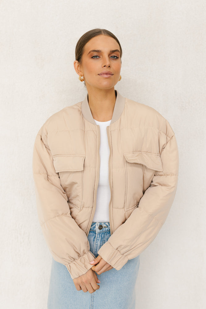 Quetta Bomber Jacket - Beige