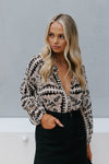 PRE ORDER MAY - Quimalli Top - Cream/Black Geometric