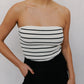 Raena Top - Ivory/Black Stripe