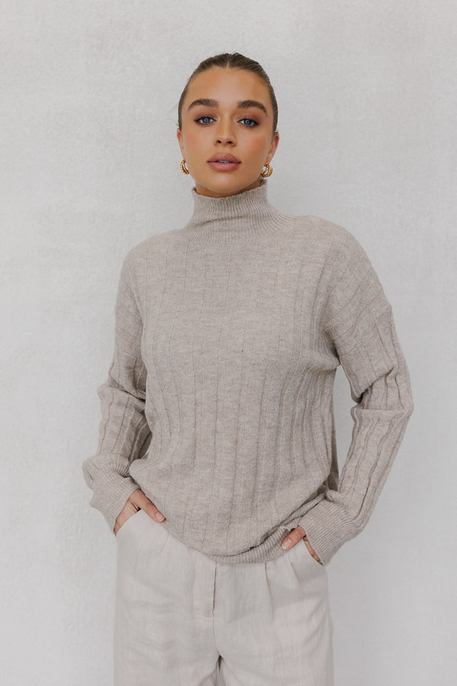 Remi Knit Beige Marle