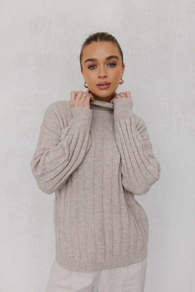 Remi Knit Beige Marle