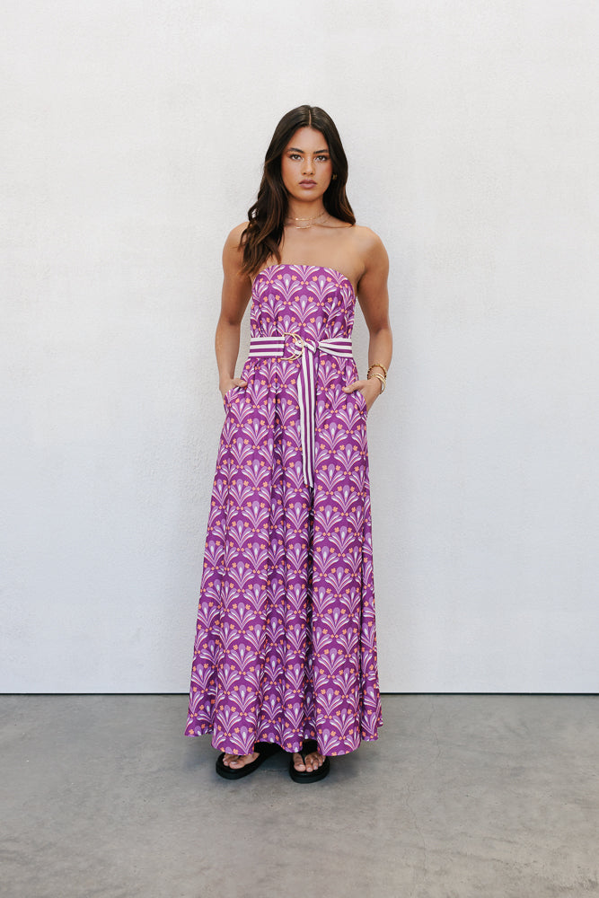 Renoir Dress Bloom Plum Print