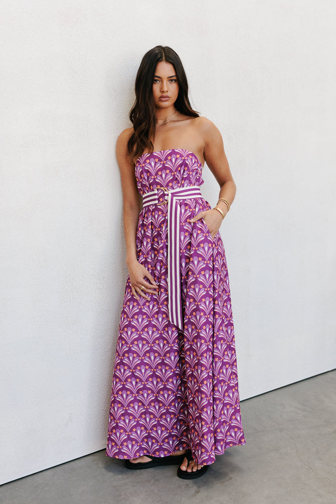 Renoir Dress Bloom Plum Print