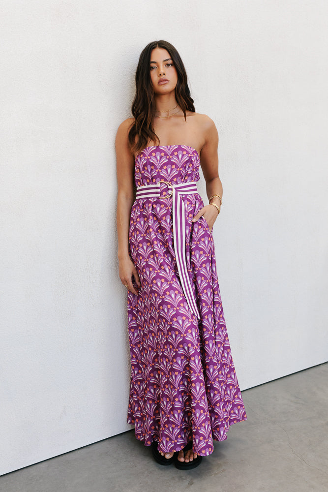 Renoir Dress Bloom Plum Print