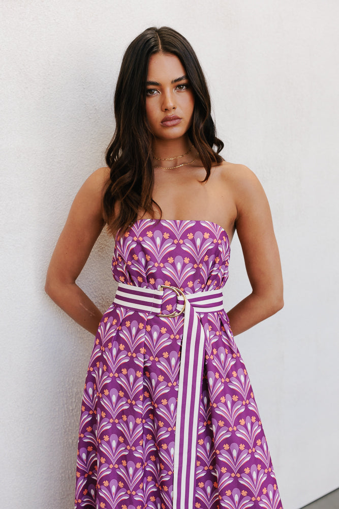 Renoir Dress Bloom Plum Print