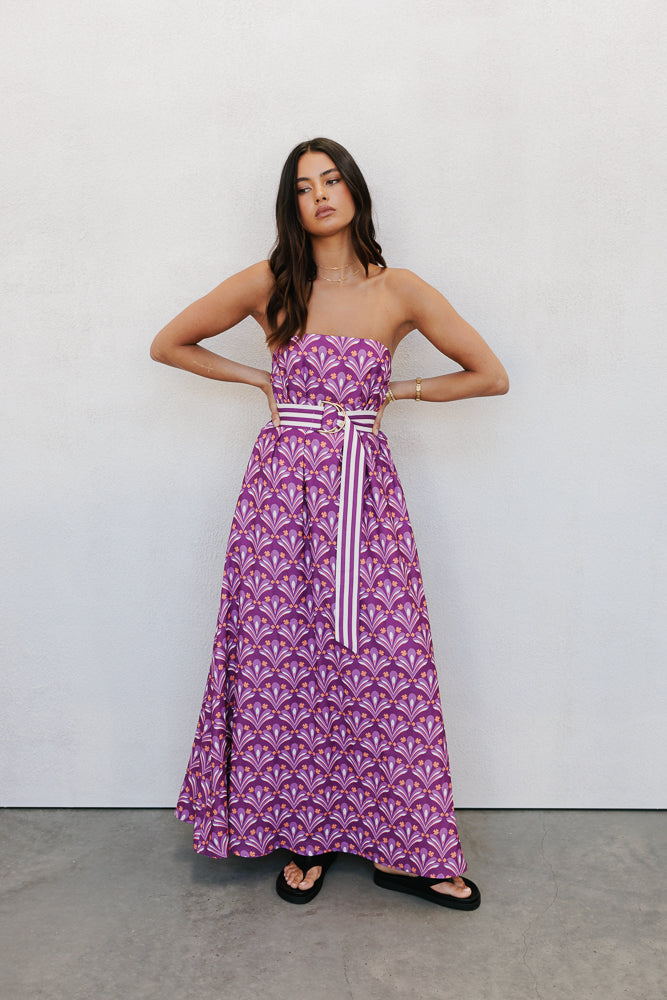 Renoir Dress Bloom Plum Print