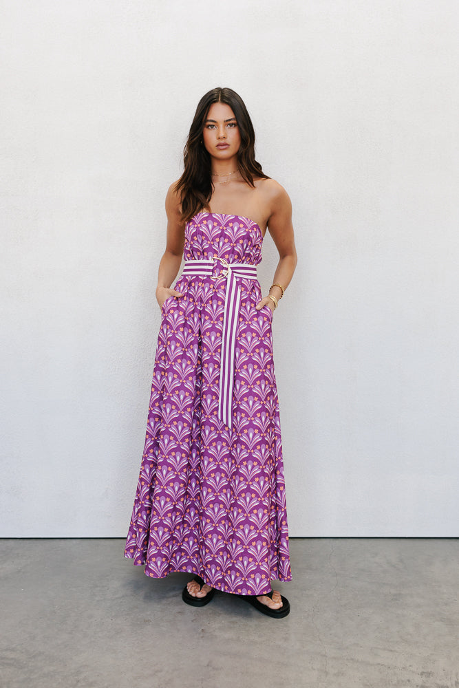 Renoir Dress Bloom Plum Print