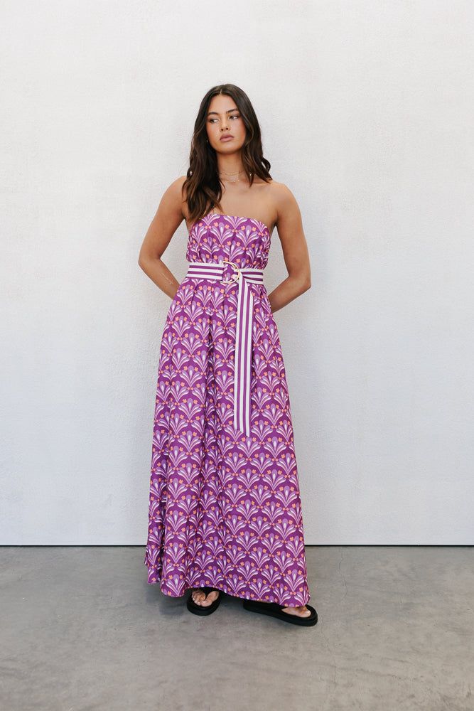 Renoir Dress Bloom Plum Print