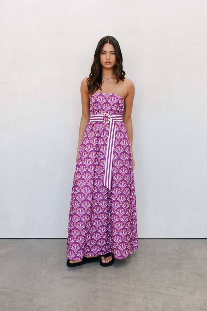 Renoir Dress Bloom Plum Print