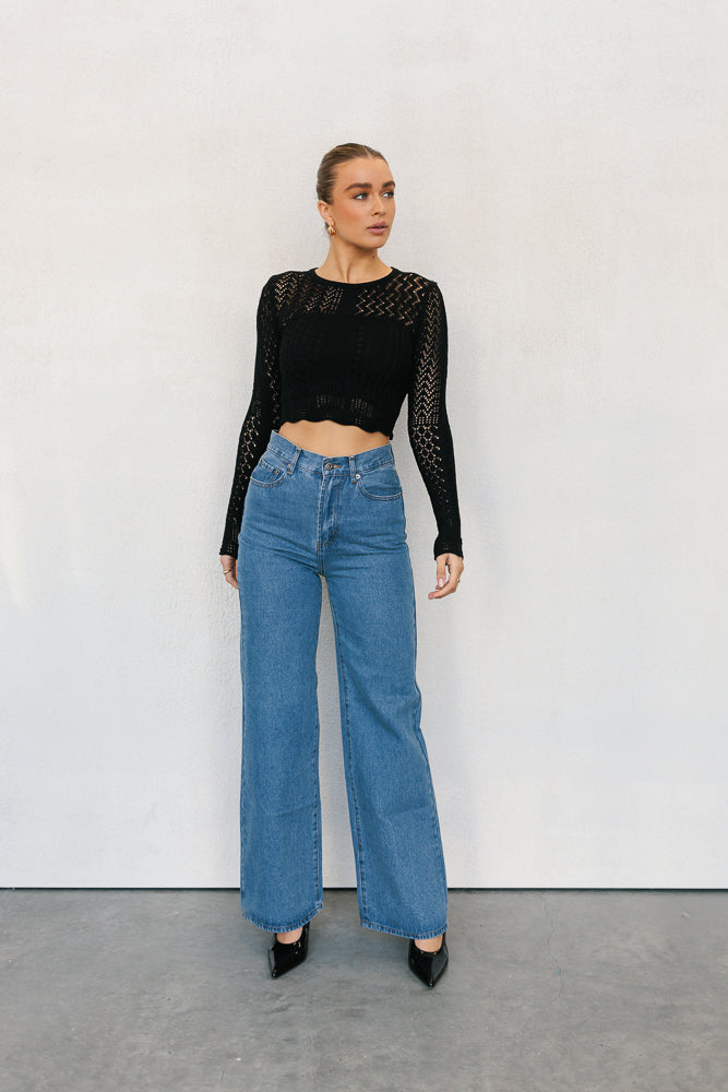 Rise Long Sleeve Top Black