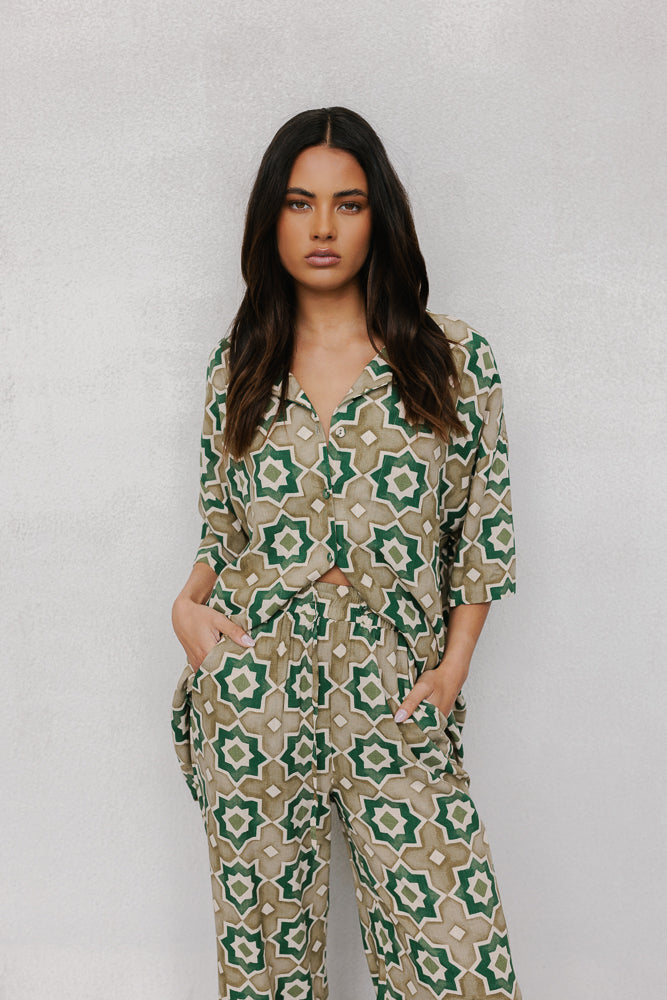 Rosalie Shirt Khaki Tile