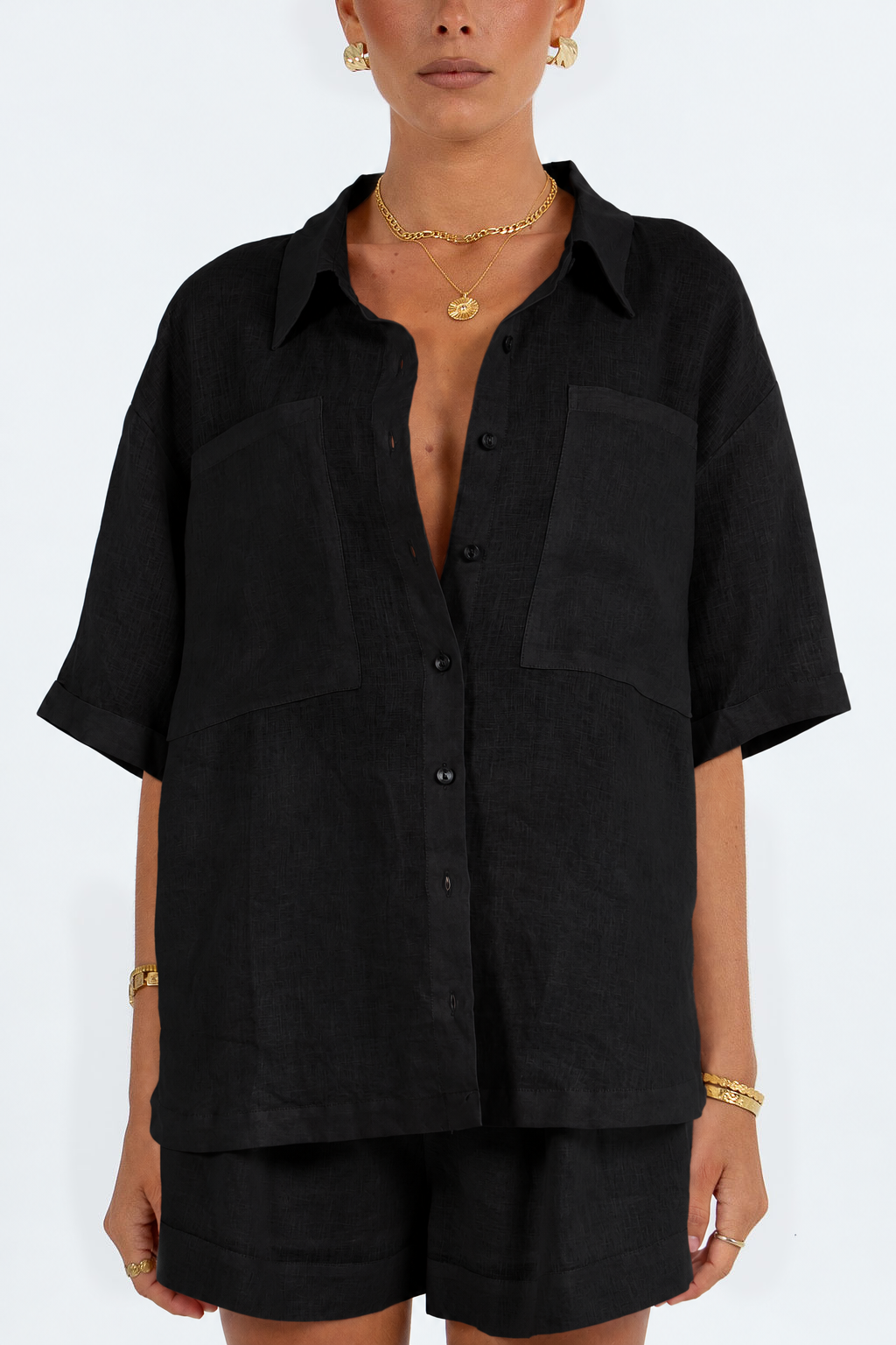 Santal Linen Shirt Black