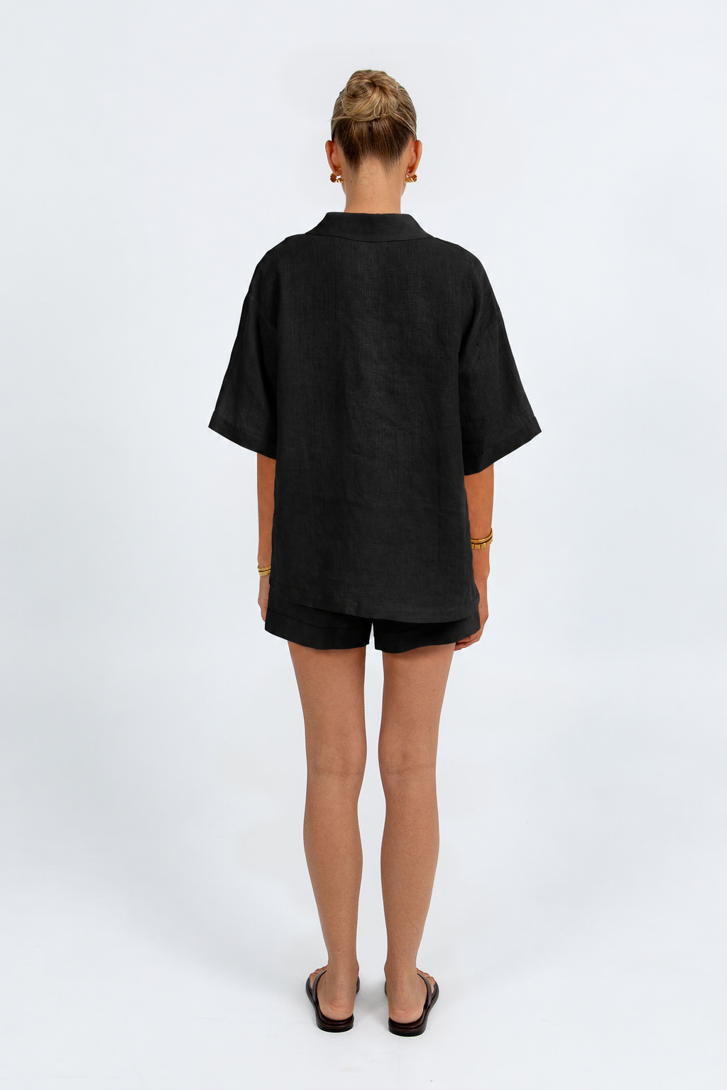 Galina Linen Short Black