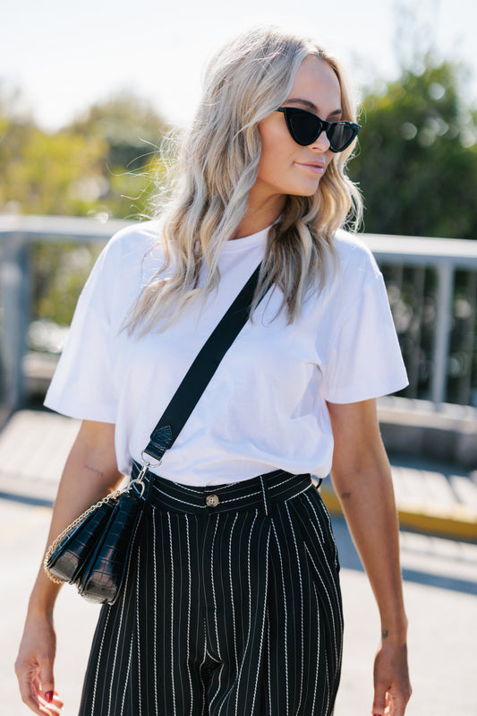 Planca Pant - Black/White Stripe