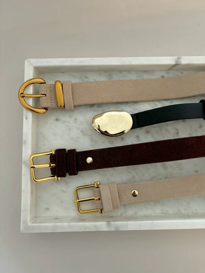 Kayla Pebble Stud Belt - Black / Gold