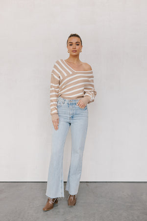 Siennah Jumper - Beige/White Stripe