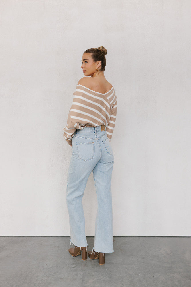 Siennah Knit Beige Stripe