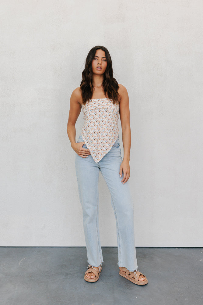 Sono Top Beige Check