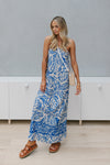 Suri Dress - Ivory/Blue Print