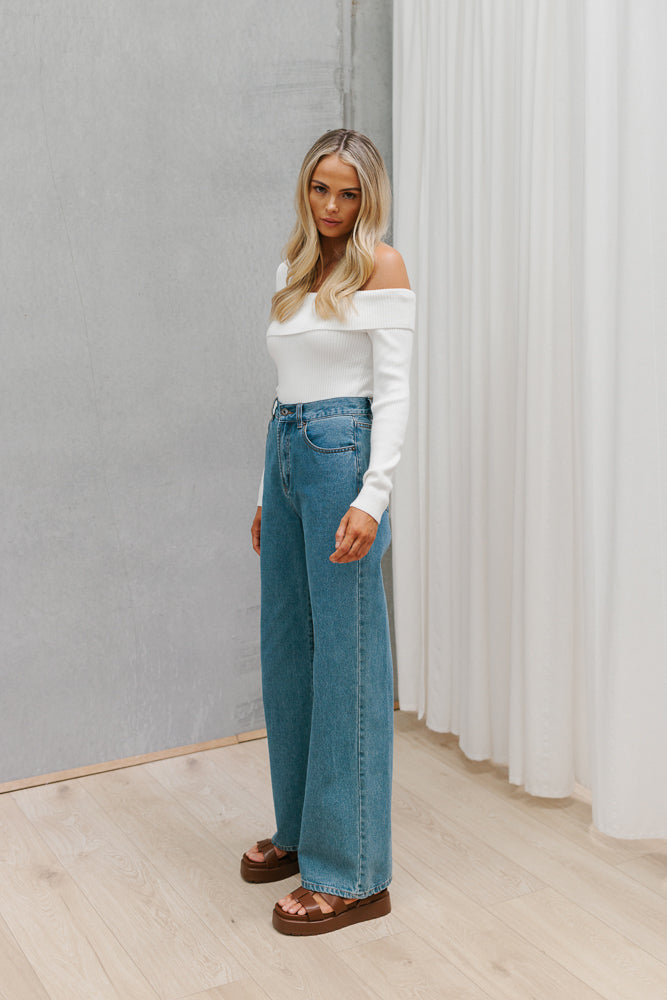 Tarah Knit Top White