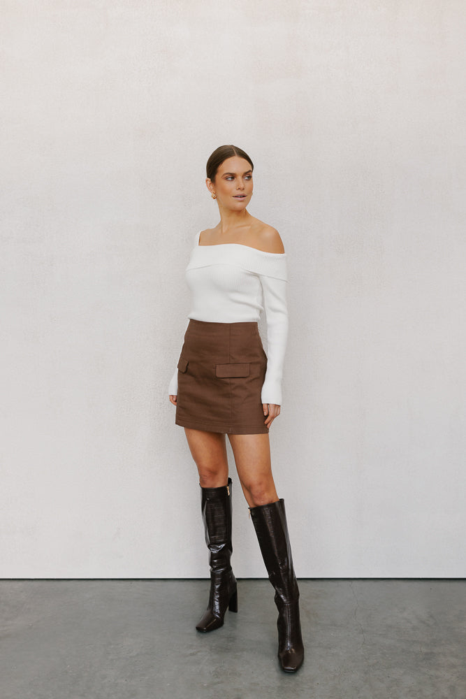 Tarah Knit Top White