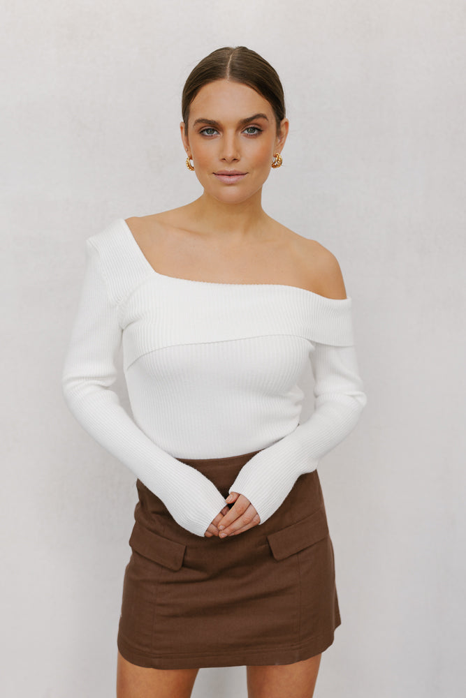 Tarah Knit Top White