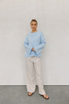 Teddy Jumper -Baby Blue/White