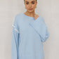 Teddy Jumper -Baby Blue/White