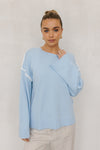 Teddy Jumper -Baby Blue/White