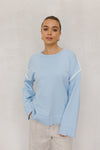 Teddy Jumper -Baby Blue/White