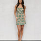 Isola Mini Dress - Khaki Tile Print